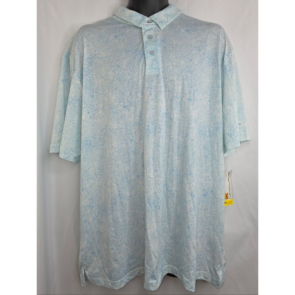Jack Nicklaus Men's Blue Patterned Polo Golf Shirt Size XXL NWT CR-3635